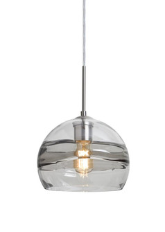 Besa Spirit 8 Pendant For Multiport Canopy, Smoke/Clear, Satin Nickel Finish, 1x8W LE (127|J-SPIR8SC-EDIL-SN)