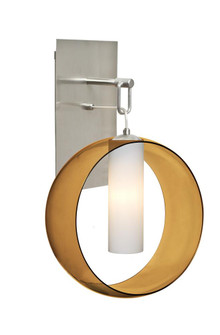 Besa, Plato Wall Pendant, Amber/Opal, Satin Nickel Finish, 1x5W LED (127|1WP-PLATOAM-LED-SN)