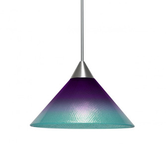 Besa, Jade Cord Pendant, Purple/Blue, Satin Nickel Finish, 1x50W Halogen (127|1XT-JADEPB-SN)