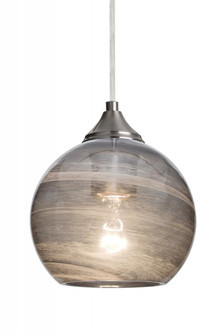 Besa, Jilly Cord Pendant, Vapor Smoke, Satin Nickel Finish, 1x60W Medium Base (127|1JT-JILLYSM-SN)