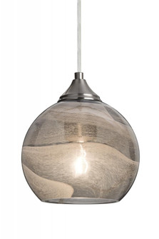 Besa, Jilly Cord Pendant, Vapor Smoke, Satin Nickel Finish, 1x60W Medium Base (127|1JT-JILLYSM-SN)