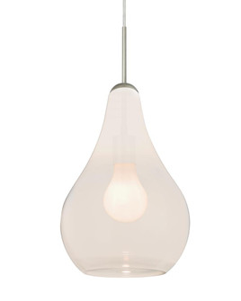 Besa, Leon Cord Pendant, Milky White, Satin Nickel Finish, 1x60W Medium base (127|1JC-LEONMW-SN)