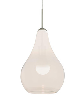 Besa, Leon Cord Pendant, Milky White, Satin Nickel Finish, 1x9W LED (127|1JT-LEONMW-LED-SN)