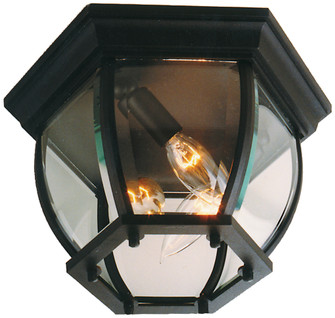 Bent Glass 3 Light Outdoor Flushmount in Textured Black (20|Z433-TB)