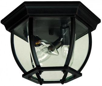 Bent Glass 3 Light Outdoor Flushmount in Textured Black (20|Z433-TB)