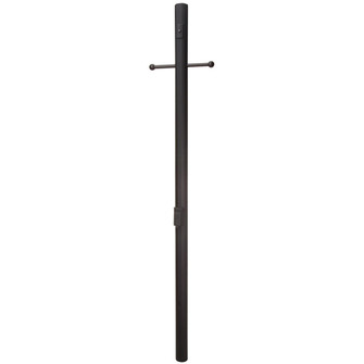 84'' Fluted Direct Burial Post w/ Photocell & Convenience Outlet in Textured Black (20|Z8994-TB)