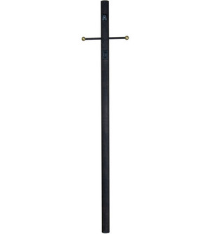 84'' Smooth Direct Burial Post w/ Photocell & Convenience Outlet in Textured Black (20|Z8794-TB)