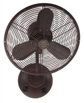 Bellows I 14'' 3-Blade Indoor/Outdoor (Damp) Wall Fan in Aged Bronze Textured w/ Aged Bronze Blad (20|BW116AG3)