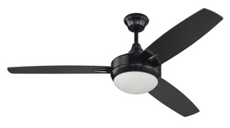 Targas 52'' 3-Blade Ceiling Fan in Gloss Black w/ Gloss Black Blades; Integrated Light Kit (20|TG52GBK3)