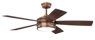 Braxton 52'' 5-Blade Ceiling Fan in Brushed Copper w/ Dark Cedar/Chestnut Blades; Light Kit Inclu (20|BRX52BCP5)