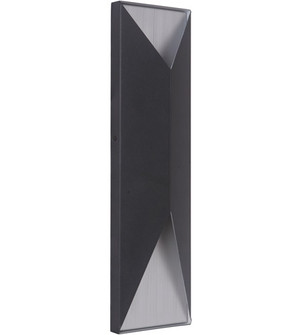 Peak 2 Light Large LED Outdoor Pocket Sconce in Textured Black/Brushed Aluminum (20|Z3422-TBBA-LED)