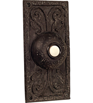 Surface Mount Designer LED Lighted Push Button in Weathered Black (20|PB3037-WB)
