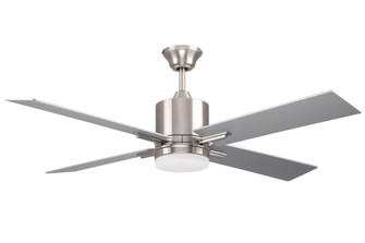 Teana 52'' 4-Blade Ceiling Fan in Brushed Polished Nickel w/ Brushed Nickel/Walnut Blades; Light  (20|TEA52BNK4)