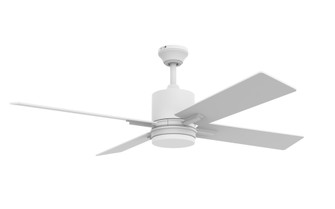 Teana 52'' 4-Blade Ceiling Fan in White w/ White Blades; Light Kit Included (optional) (20|TEA52W4)