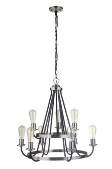 Randolph 9 Light Chandelier in Flat Black/Brushed Polished Nickel (20|50329-FBBNK)