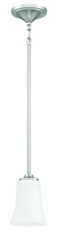 Gwyneth 1 Light Mini Pendant in Brushed Polished Nickel (White Glass) (20|50491-BNK-WG)