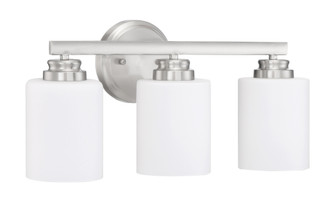 Bolden 3 Light Vanity in Brushed Polished Nickel (White Glass) (20|50503-BNK-WG)