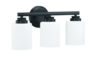 Bolden 3 Light Vanity in Flat Black (White Glass) (20|50503-FB-WG)