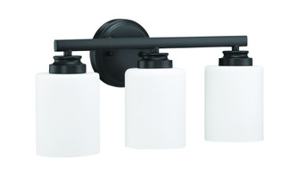 Bolden 3 Light Vanity in Flat Black (White Glass) (20|50503-FB-WG)