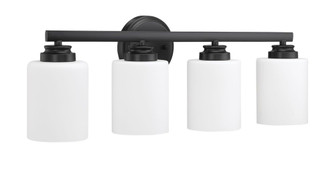 Bolden 4 Light Vanity in Flat Black (White Glass) (20|50504-FB-WG)