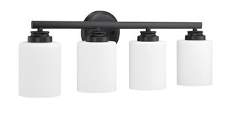 Bolden 4 Light Vanity in Flat Black (White Glass) (20|50504-FB-WG)