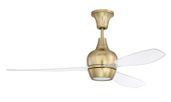 Bordeaux 52'' 3-Blade Ceiling Fan in Satin Brass w/ Acrylic Blades; Light Kit Included (optional) (20|BRD52SB3)