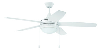 Phaze 5 52'' 5-Blade Ceiling Fan in White w/ White Blades; Integrated Light Kit (20|PHA52W5)