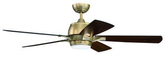 Stellar 52'' 5-Blade Ceiling Fan in Satin Brass w/ Flat Black/Walnut Blades; Integrated Light Kit (20|STE52SB5)