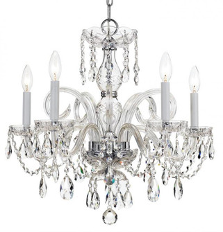 Traditional Crystal 5 Light Spectra Crystal Polished Chrome Chandelier (205|1005-CH-CL-SAQ)