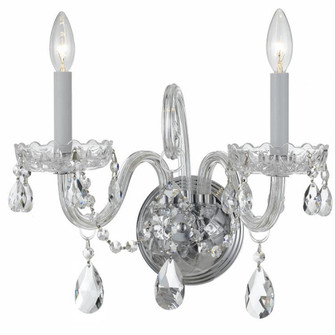 Traditional Crystal 2 Light Hand Cut Crystal Polished Chrome Sconce (205|1032-CH-CL-MWP)