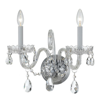 Traditional Crystal 2 Light Hand Cut Crystal Polished Chrome Sconce (205|1032-CH-CL-MWP)