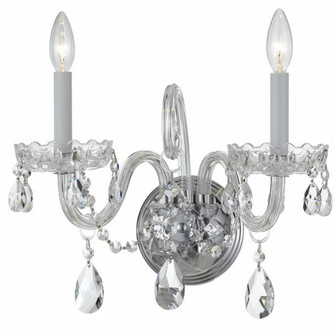 Traditional Crystal 2 Light Spectra Crystal Polished Chrome Sconce (205|1032-CH-CL-SAQ)