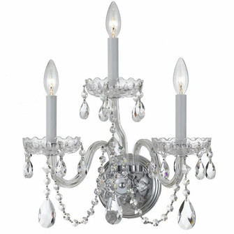 Traditional Crystal 3 Light Hand Cut Crystal Polished Chrome Sconce (205|1033-CH-CL-MWP)
