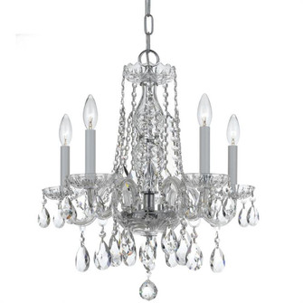 Traditional Crystal 5 Light Hand Cut Crystal Polished Chrome Mini Chandelier (205|1061-CH-CL-MWP)