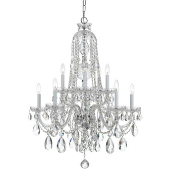 Traditional Crystal 10 Light Swarovski Strass Crystal Polished Chrome Chandelier (205|1110-CH-CL-S)