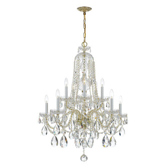 Traditional Crystal 32'' Swarovski Strass Crystal Polished Brass Chandelier (205|1110-PB-CL-S)