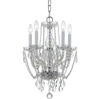 Traditional Crystal 5 Light Hand Cut Crystal Polished Chrome Mini Chandelier (205|1129-CH-CL-MWP)