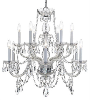 Traditional Crystal 12 Light Swarovski Strass Crystal Polished Chrome Chandelier (205|1135-CH-CL-S)