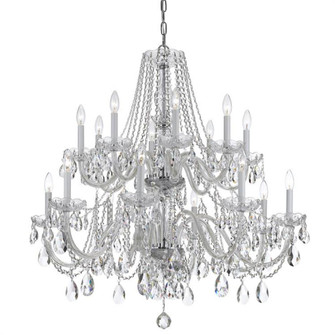 Traditional Crystal 16 Light Swarovski Strass Crystal Polished Chrome Crystal Chandelier (205|1139-CH-CL-S)