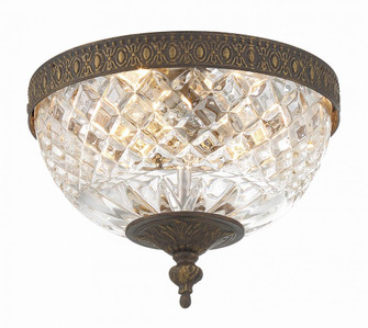 Radley 8'' English Bronze Faceted Cut Glass Bowl Flush Mount (205|117-8-EB)