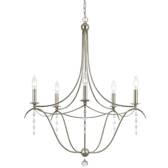 Metro 5 Light Crystal Antique Silver Chandelier (205|435-SA)