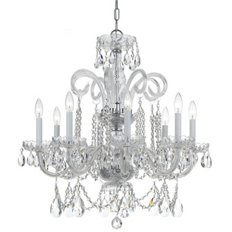 Traditional Crystal 8 Light Swarovski Strass Crystal Polished Chrome Chandelier (205|5008-CH-CL-S)