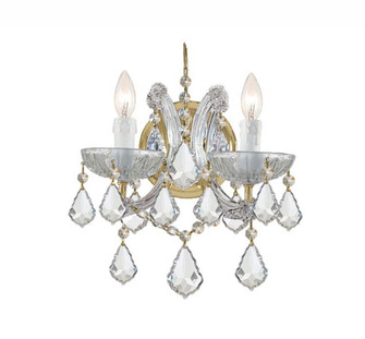 Maria Theresa 2 Light Hand Cut Crystal Gold Sconce (205|4472-GD-CL-MWP)