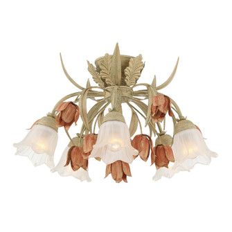 Southport 5 Light Sage Rose Floral Semi Flush Mount (205|4800-SR)