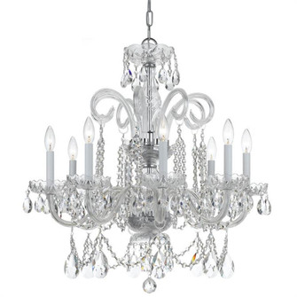 Traditional Crystal 8 Light Hand Cut Crystal Polished Chrome Chandelier (205|5008-CH-CL-MWP)