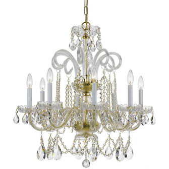 Traditional Crystal 8 Light Hand Cut Crystal Polished Brass Chandelier (205|5008-PB-CL-MWP)