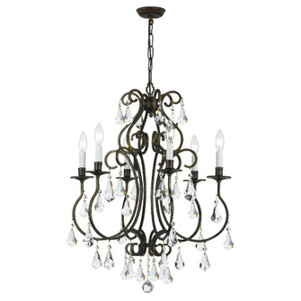 Ashton 6 Light Hand Cut Crystal English Bronze Chandelier (205|5016-EB-CL-MWP)