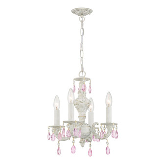 Paris Market 13.5'' Rose Crystal Antique White Chandelier (205|5024-AW-RO-MWP)