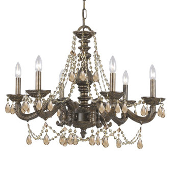Paris Market 28'' Golden Teak Hand Cut Crystal Venetian Bronze Chandelier (205|5026-VB-GT-MWP)