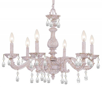 Paris Market 6 Light Clear Crystal Antique White Chandelier (205|5036-AW-CL-MWP)